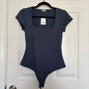 Free People Dark Gray Bodysuit